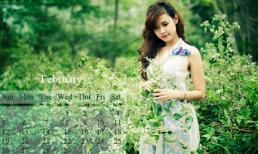 Nhan sắc hot girl rạng ngời trong bộ lịch Tết