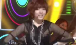 Một nữ ca sĩ Hàn lộ ngực trên truyền hình trực tiếp