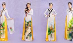 Bộ tứ Hoa hậu tôn vinh danh thắng Việt trong tà áo dài thướt tha