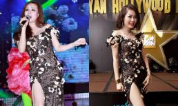 Vy Oanh "đụng hàng" với xẻ chân táo bạo với Quế Vân