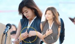 "Cô nàng ngổ ngáo" Jeon Ji Hyun lúng túng giữ váy áo vì gió lớn