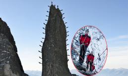 Công phu 28 người "dựng đứng vuông góc" trên núi đá 