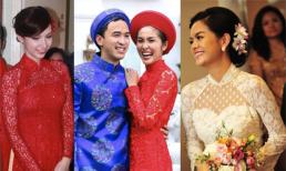 Những cô dâu của showbiz Việt diện áo dài trong ngày cưới hỏi