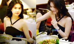 Ngọc Trinh cùng bầu Khắc Tiệp thưởng thức món khoái khẩu tại Hà Nội