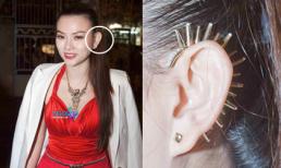 Cận cảnh khuyên tai "đinh nhọn" lạ mắt của Thu Thủy