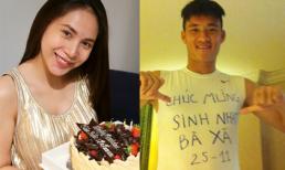 Công Vinh viết lời mừng sinh nhật Thủy Tiên trên áo