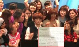 Cận cảnh bức thư viết tay gửi fans của Kim Jae Joong