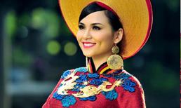 Diễm Hương tuyệt đẹp trong trang phục dân tộc dự thi Miss Universe