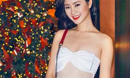 Trà My tự tin với vòng một "khiêm tốn" dạo phố Noel