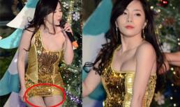 Thời tiết lạnh căm căm, Quỳnh Nga mặc 'mát mẻ' suýt 'lộ hàng'