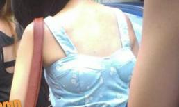 Cô gái mặc ngược áo lót ra phố