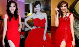 Cùng sao Việt diện đầm đỏ rực sáng tiệc cuối năm