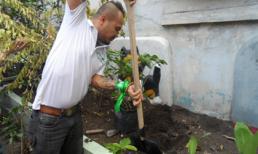 Trần Lập "hăng hái" đào đất trồng cây