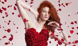 Chiếc váy làm từ cánh hồng cho dịp Valentine