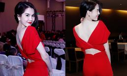 Ngọc Trinh mải miết "khoe" lưng trần trắng muốt tại sự kiện