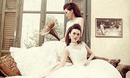 Ngắm váy cưới cổ điển tuyệt đẹp của hai “cô dâu” họ Cao