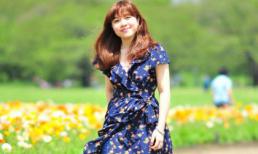 Thiếu nữ Việt rạng ngời trên cánh đồng hoa Nhật Bản