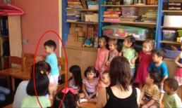 Cường Đôla khoe ảnh sinh nhật nhóc Subeo tại trường học