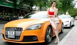 Hà Vy bạt phố cùng trai đẹp bên xe Audi