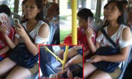 Tức giận vì cô gái vô cảm để cụ già ngồi dưới chân mình