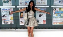 Diện váy bằng giấy báo, thiếu nữ gốc Việt gây chú ý