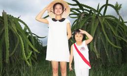 Vy Oanh xì tin ở vườn thanh long