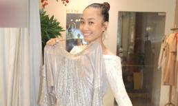 Đoan Trang thử váy cưới một mình 