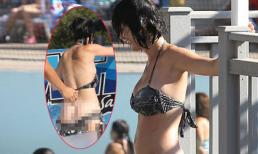 Katy Perry lộ vòng 3 vì bikini tụt