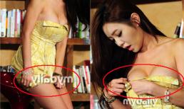 Người đẹp Hàn khốn đốn "co kéo" váy vì thiếu vải