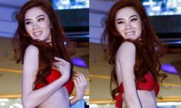 Ngọc Oanh khoe hình thể với bikini rực đỏ