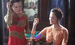 Á hậu Hoàng Anh đẹp nền nã trổ tài may áo dài