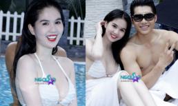 Ngọc Trinh diện bikini khoe da trắng ngần bên Trương Nam Thành