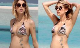 Sao nữ khoe bụng bầu gợi cảm với bikini trên biển