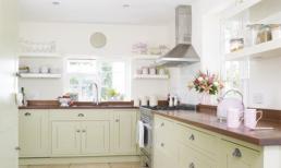 Góc bếp đẹp hơn với sắc xanh tươi mát