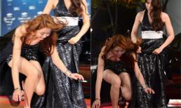 Mỹ nữ Hàn luống cuống "vồ ếch" vì giẫm váy đồng nghiệp