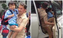 Đàm Vĩnh Hưng lái xế hộp đến đón con trai tan học