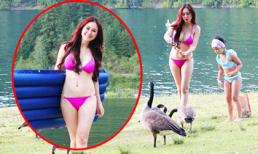 Hoa hậu phu nhân Canada vui thiên nhiên cùng con gái