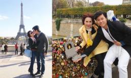 Hoàng Việt và bồ tỷ phú cùng "khóa tình yêu" bền chặt ở Paris