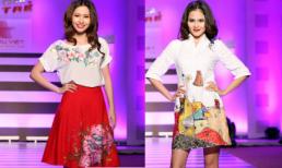 Dàn chân dài khoe vẻ nữ tính với trang phục vẽ tay 