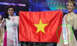 Dân mạng bức xúc với ảnh Hoa hậu đeo băng sai tên Việt Nam