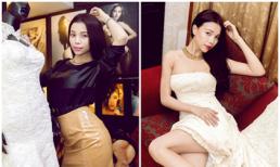 Trà Ngọc Hằng tươi tắn đi chọn váy cưới