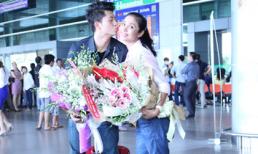 Việt Trinh được hotboy Harry Lu mừng sinh nhật giữa sân bay