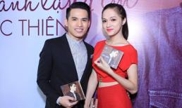 Hương Giang Idol diện jumpsuit đỏ rực đến mừng Quốc Thiên