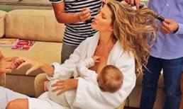 Mỹ nhân hồn nhiên cho con bú chốn đông người