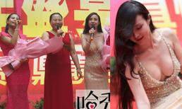 Can Lộ Lộ không quên khoe vòng 1 khi biểu diễn cùng mẹ và em gái