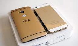 iPhone 5S màu vàng đọ dáng với HTC One Gold tại Việt Nam