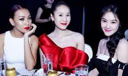 Thái Hà khoe da trắng nổi bật với váy đỏ