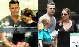 Angelina Jolie dịu dàng nép vào người Brad Pitt