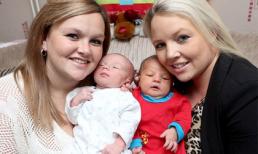 Đôi bạn thân từ hồi mẫu giáo cùng sinh con một ngày