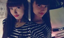 Hồng Quế "khoe" tóc mới đẹp rạng ngời bên xế hộp trắng